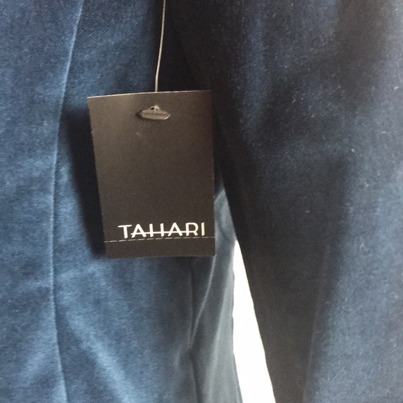 NWT Tahari One-Button Blue Velvet Blazer - Picture 7 of 9